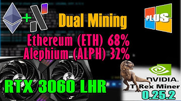 RTX 3060 LHR Dual Mining  ETH + ALPH - HiveOS | Miner T-rex 0.25.2