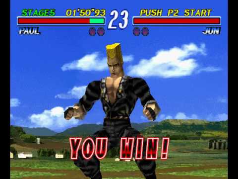 Tekken 2 ( PS1 ) - Paul - Arcade Mode - Original Music ( July 28, 2017 )