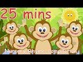 5 Little Monkeys Jumping On The Bed And Lots More Nursery Rhymes! 25 minutes!