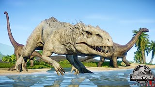 Indominus Rex vs Batman Indoraptor Dinosaur Fight in Jurassic World Evolution