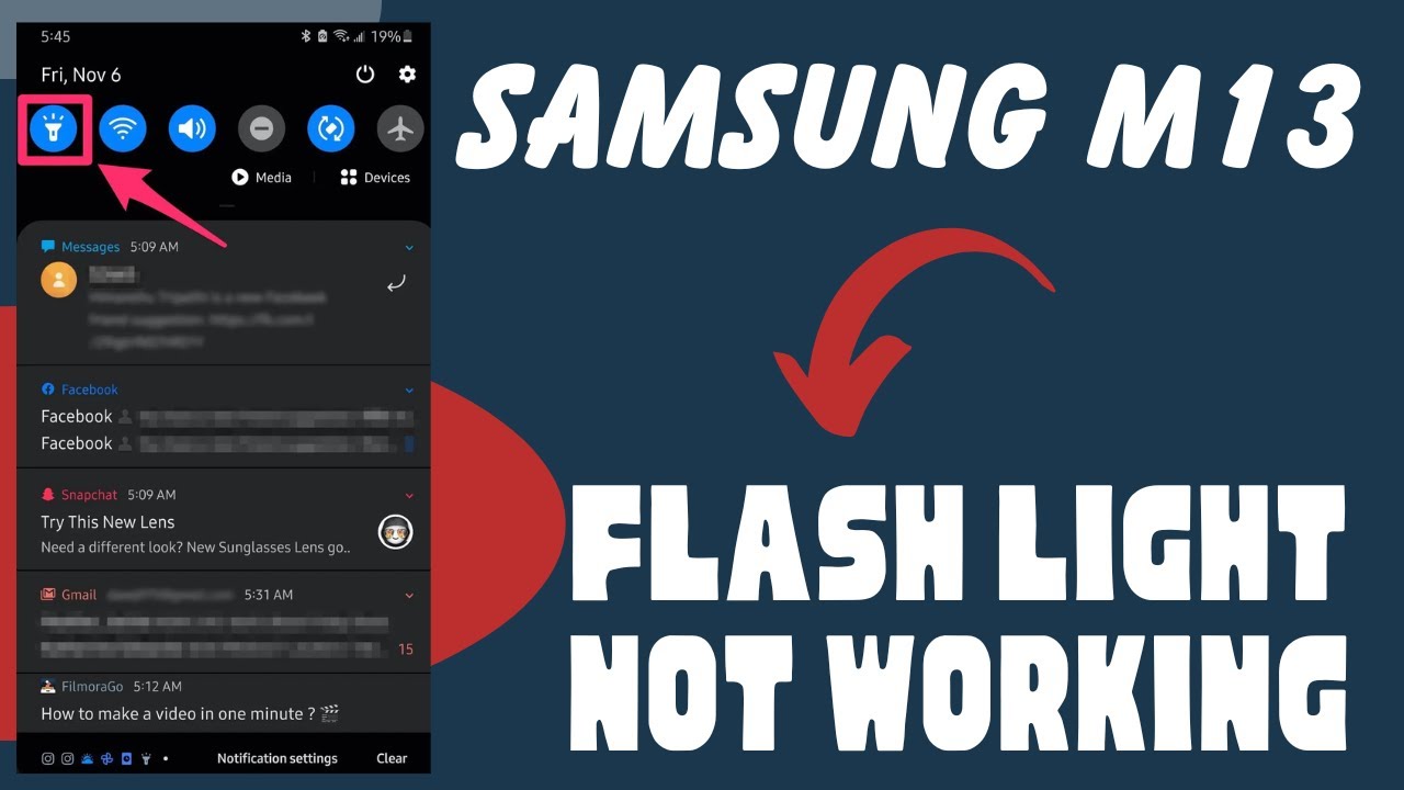 Samsung M13 Flashlight not working How to solve flashlight issues
