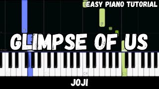 Joji  Glimpse of Us (Easy Piano Tutorial)