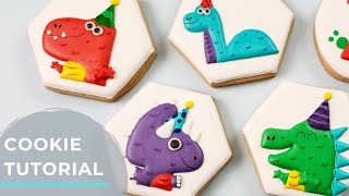 HOW TO DECORATE DINOSAUR COOKIES WITH ROYAL ICING