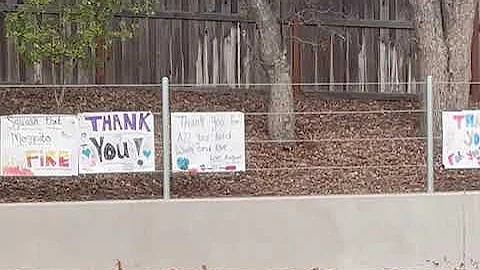 Thank you posters at Roseville, CA, #MosquitoFire Incident Command Post.