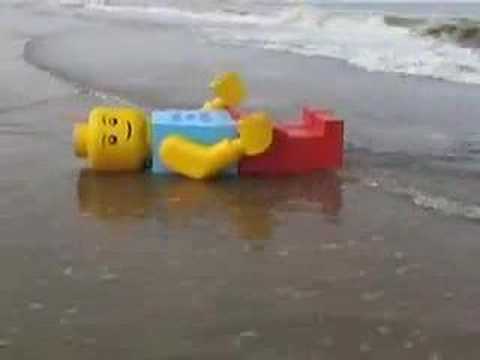 Giant Lego Man washed ashore in Zandvoort