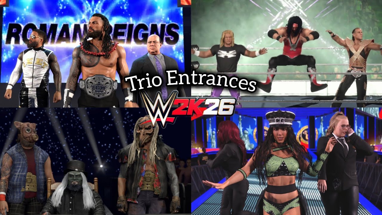All 3 Man/Trio Faction Entrances in WWE 2K26 | Includes Generic Motions | Bloodline, DX, Wyatt