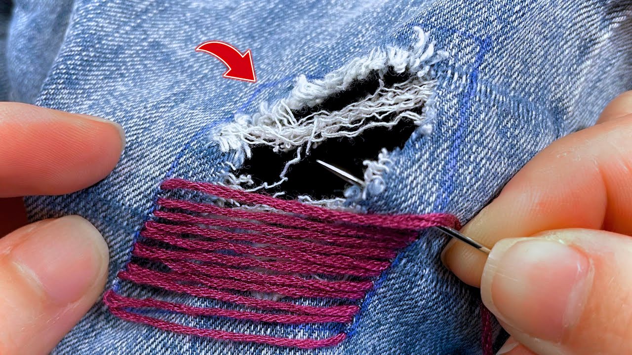 5 Beautiful HAND STITCHES to Fix & Decorate Holes