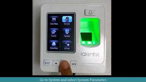 Identix SF100 System Parameter Settings