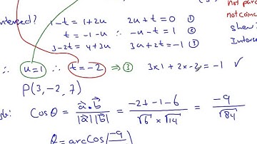 IB Vectors Skew and Intersecting lines in 3D