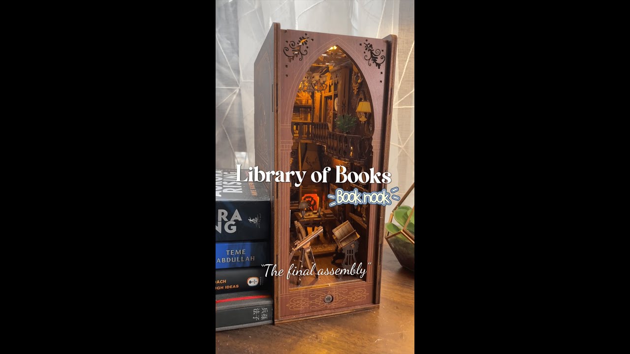 Library of Books DIY Book Nook Kit (with Music Box)
