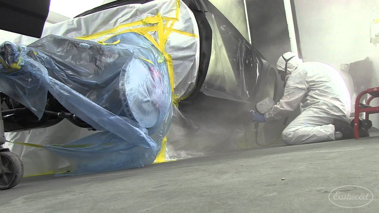 Spraying Show Clear on The Camaro with the Concours HVLP Paint Gun