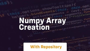 numpy array creation