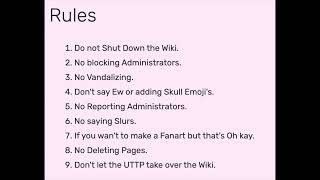 Rules of my Wiki