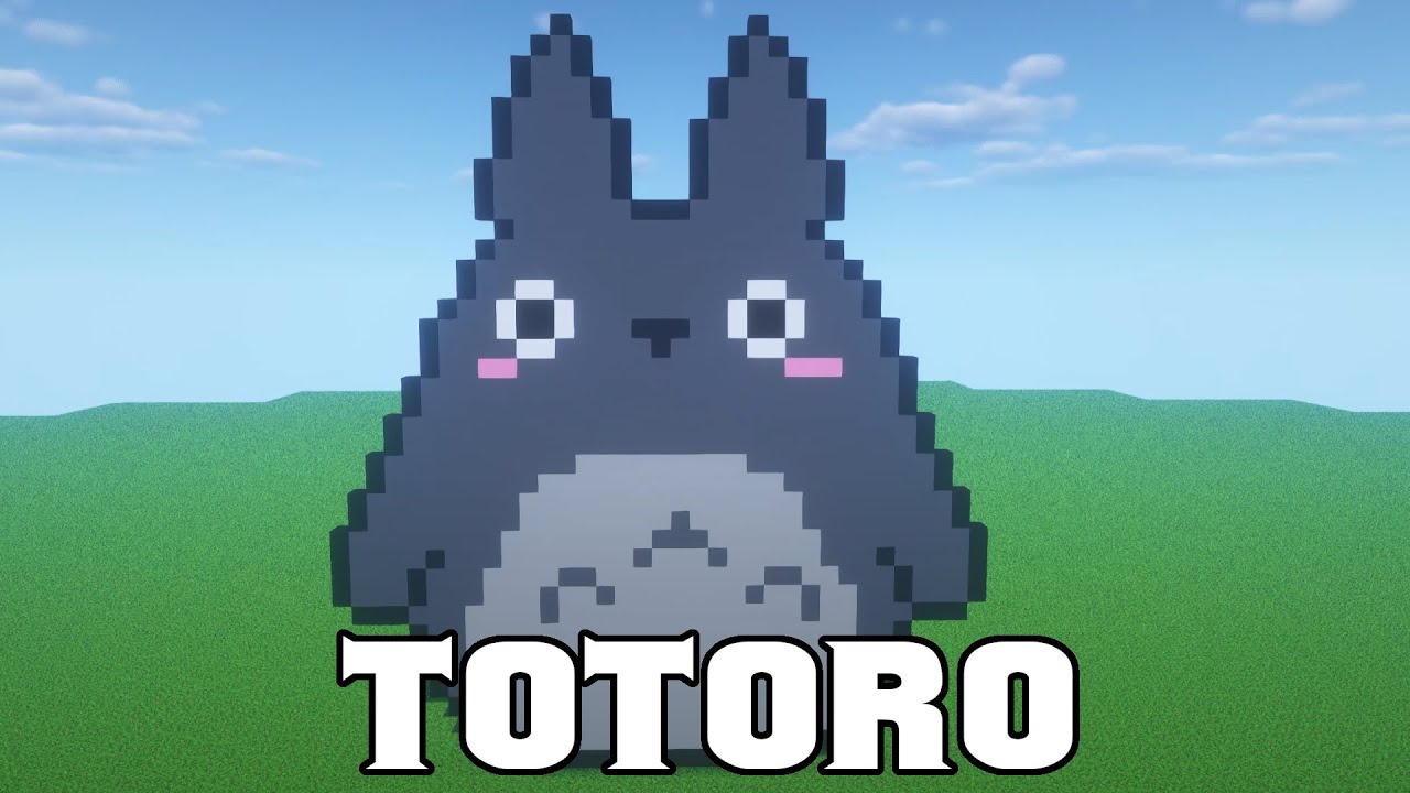 totoro my neighbour totoro minecraft pixel art 95 youtube youtube