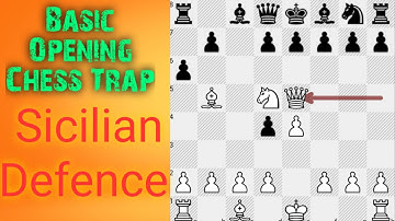 Basic Opening Chess Trap Sicilian defence: #chess #chesstraps #chessgame