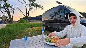 SOLO Van Camping in a Canyon | Made Spaghetti Bread Bowls