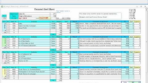 2) the demonstration of KPI Management using Balanced Score Cards in dbSheetClient.