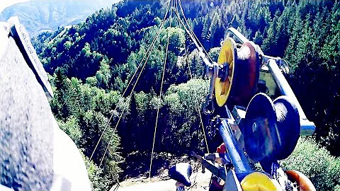 Lineman at work/ how to ride a Bike on Transmission Line/ broken line
