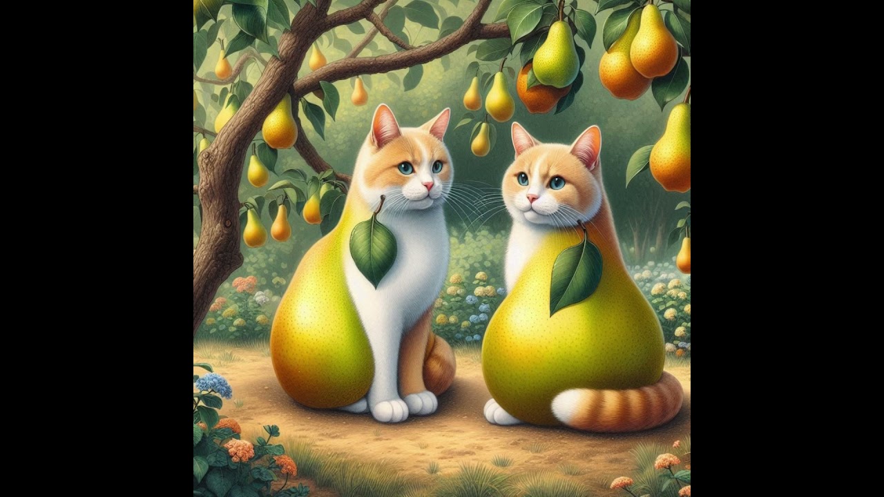 Pear Cats #cat #cartoon #catcartoon #catillustration #funny #characterai #cartooncat #aiimages