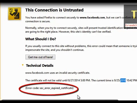 How to fix Firefox Error code: sec_error_expired_certificate (Untrusted Connection)