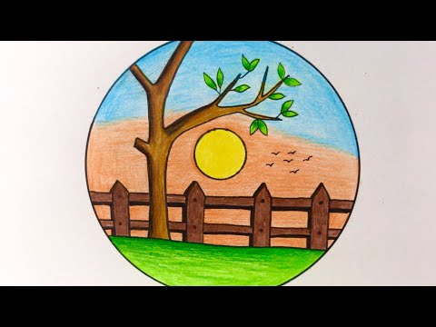 Video Cách vẽ tranh ĐỀ TÀI PHONG CẢNH hoàng hôn ĐƠN GIẢN mà... - youtube