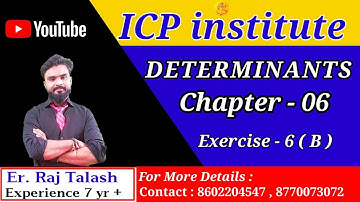 Determinants|Exercise - 6 ( B )|class 12th|Mathematics|By Er. Raj talash