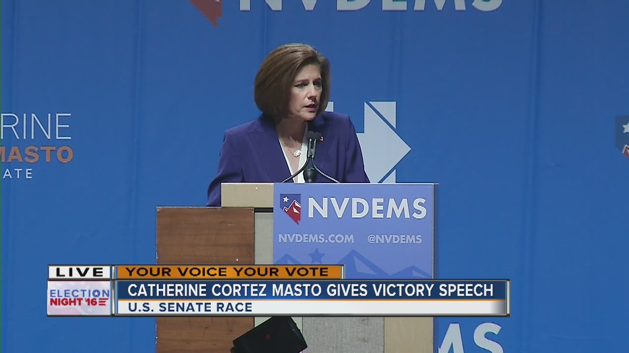 Catherine Cortez Masto gives victory speech in Nevada Senate race ...