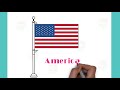 how to draw american flag easy drawing