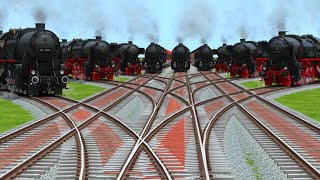 All Realstic Steam Trains Crossing At Bumpy Forked Branched Railroad Tracks || Indian Railroad  screenshot 5