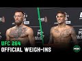 UFC 264 McGregor vs Poirier Official Weigh-Ins: Main Card