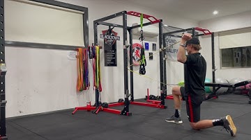 Shoulder External Rotation - Band 90/90 1 Arm Half Kneeling