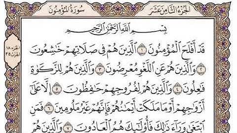 سورة المؤمنون مكتوبة القارى سعود الشريم