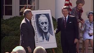 President Reagan's Remarks for Commemorative Stamp Honoring Dr. Harvey Cushing on April 8, 1987