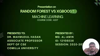 Random Forest vs XGBoost | 12108036