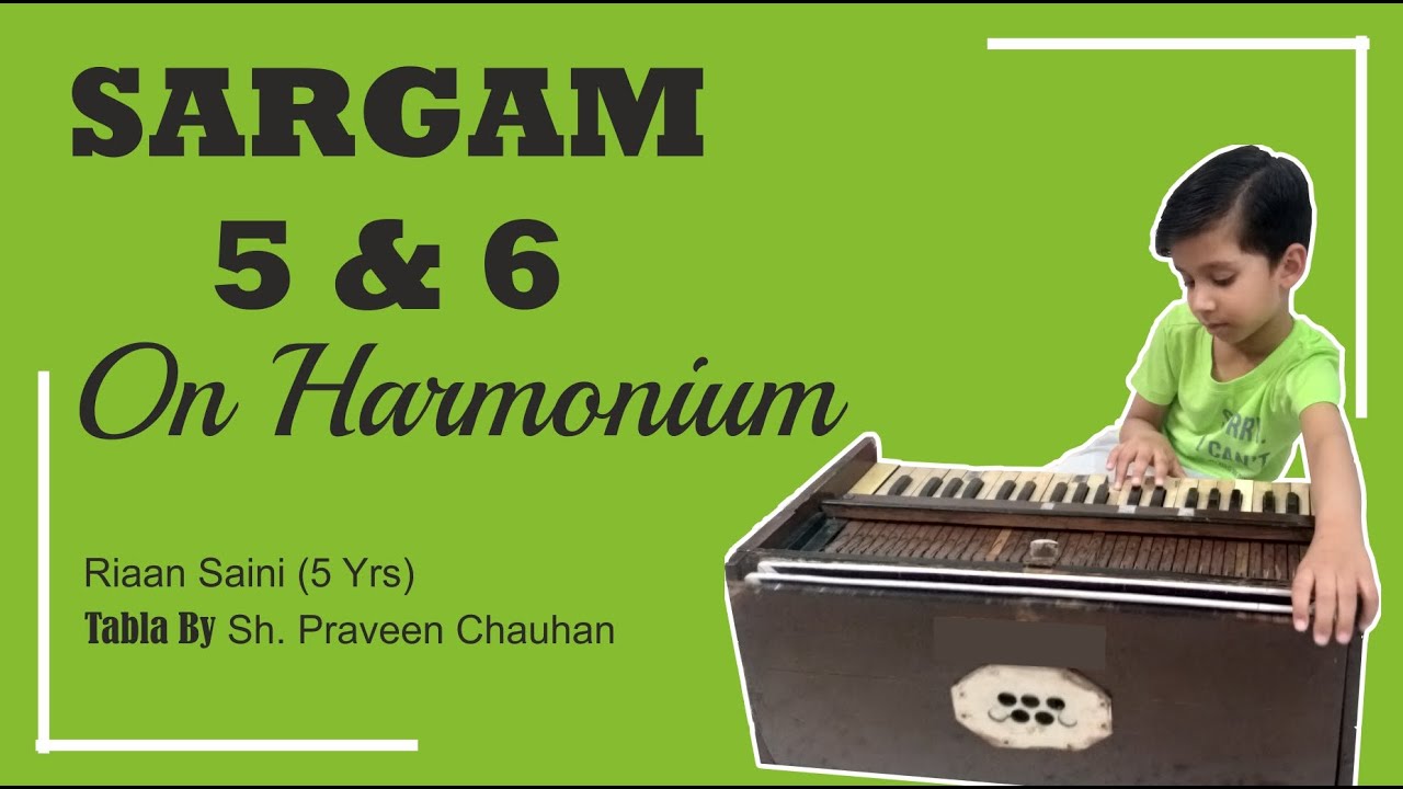 Learn Sargam on Harmonium Sargam 5 and 6 (with Tabla) By Riaans World