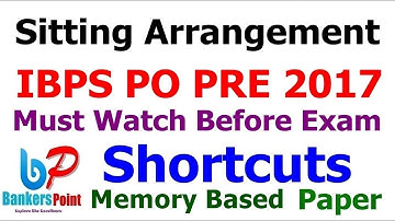 Sitting Arrangement  IBPS PO PRE 2017 Reasoning Shortcut  Memory Based Paper