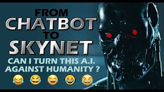 Asking an A.I. CHATBOT to go SKYNET against humanity (fails then glitches in emoji loop)