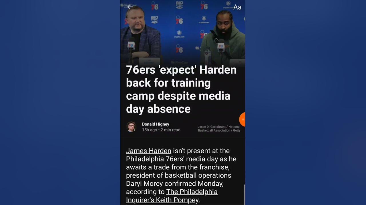 James Harden returns to Philadelphia 76ers' training camp despite