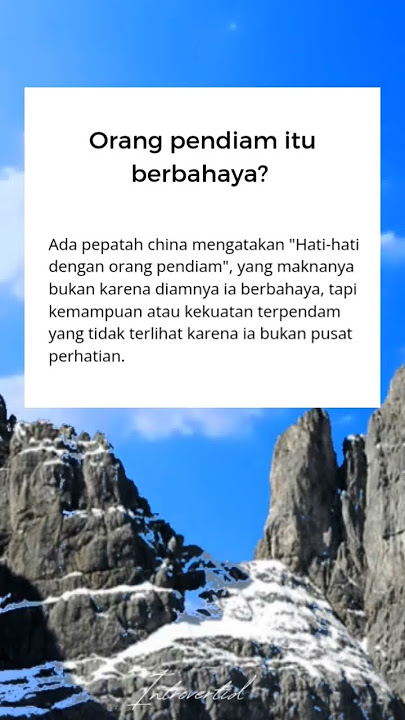 Orang pendiam berbahaya #short #introvert #storywa #quotes