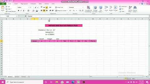 Regula Falsi f(x)= e^x - 5x^2 pada selang [0.1]