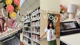 UNI VLOG: PRODUCTIVE study vlog 𓍢ִ໋🌷͙֒ studying at a cafe, matcha fix, timelapses, going to uni !