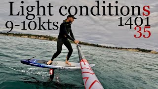 How do I downwind in light conditions? Axis 1401 35skinny