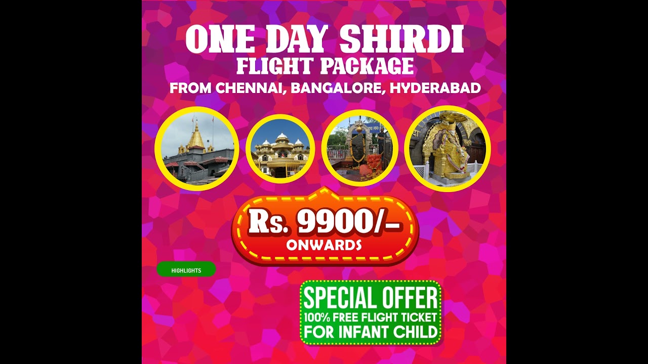 One Day Shirdi Flight Tour Package Starts @ Rs.9900/-