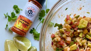 Mango Shrimp Ceviche with @moreseasonings Sriracha Chile Lime seasoning !