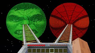 I found SECRET ROAD TO HULK PLANET vs SPIDER MAN PLANET in Minecraft! SECRET SUPERHERO PLANET!