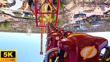 The Flash: Vertical Velocity POV 5K Back Row NEW RIDE At Six Flags Great Adventure NJ!
