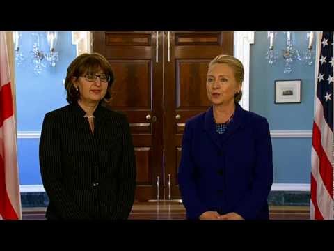 Secretary Clinton Delivers Remarks With Georgian Foreign Minister Panjikidze