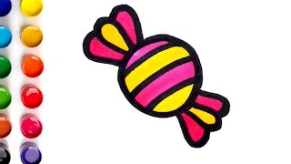 Let's Learn How To Draw Cute Candy | Draw and Color | Easy Drawings For Kids 