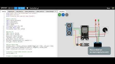 (Smart Lock System) Wokwi Using Ultrasonic + Esp32