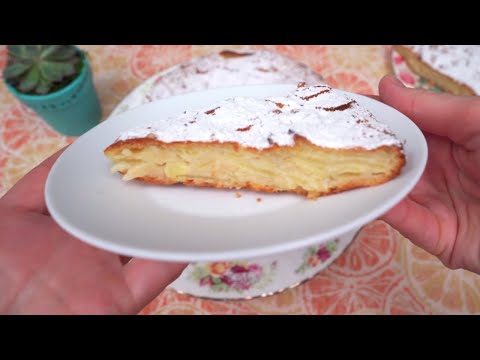 Mehr Apfel als Teig! Super cremiger Apfelkuchen! Schnell und Lecker Rezept in 5 Minuten!